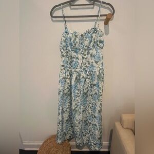 Astr Blue and White Floral Maxi Dress